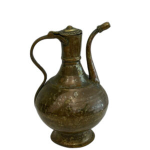 Vintage Turkish Ibrik Large Rustic Copper and Brass